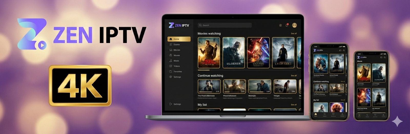 Application ZEN IPTV sur Apple TV